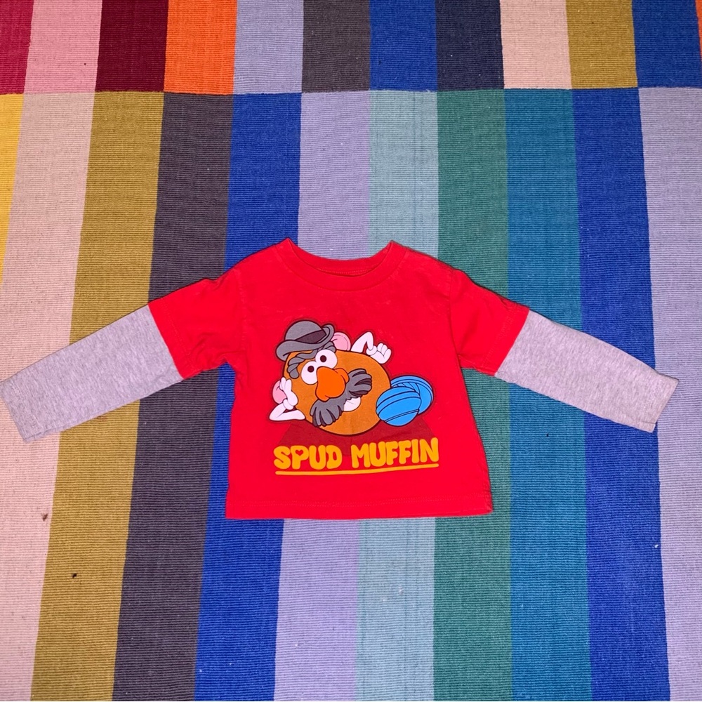 Spud Muffin Kids Shirt Mr Potato Head- Red and Gray